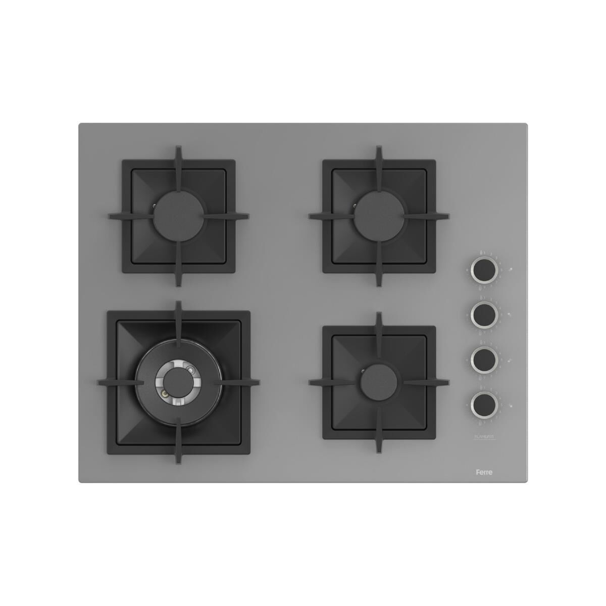 FERRE SC408-WFA FLAMEART GRİ BĞZ. DÖKÜM IZG. 65 CM CAM OCAK