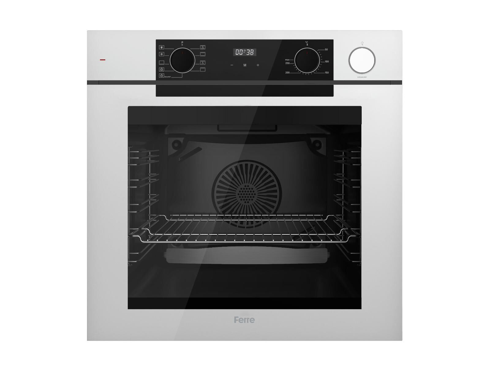 FERRE QEP64CB STEAMART - FRYART SERİSİ BEYAZ ANKASTRE FIRIN (0+9 KONUM)