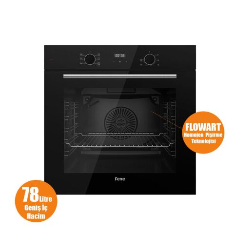 Ferre FLOWART-SILENTART Serisi Siyah Set (SS205 + QBL63CS +D063-SA ) - Emaye Izgara