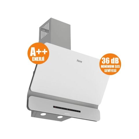 Ferre FLOWART-SILENTART Serisi Beyaz Set (SC406-WFA + QBL63CB +D081-SA ) - Döküm Izgara / 65 cm Ocak