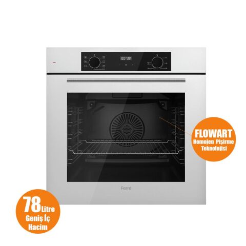 Ferre FLOWART-SILENTART Serisi Beyaz Set (SS206 + QBL63CB +D078-SA ) - Emaye Izgara