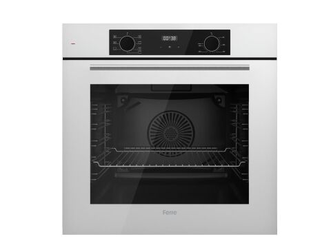 Ferre STEAMART-FRYART-SILENTART Serisi Beyaz Set (SS036 + QBL63CB +D078-SA ) - Emaye Izgara - 75 Cm Ocak