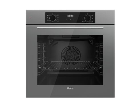 Ferre FLOWART-SILENTART Serisi Gri Set (SC408-WFA + QBL63CPR +D082-SA ) - Döküm Izgara / 65 cm Ocak