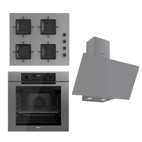 Ferre FRYART-SILENTART Serisi Gri Set (SS208 + QEP63CPR +D079-SA ) - Emaye Izgara